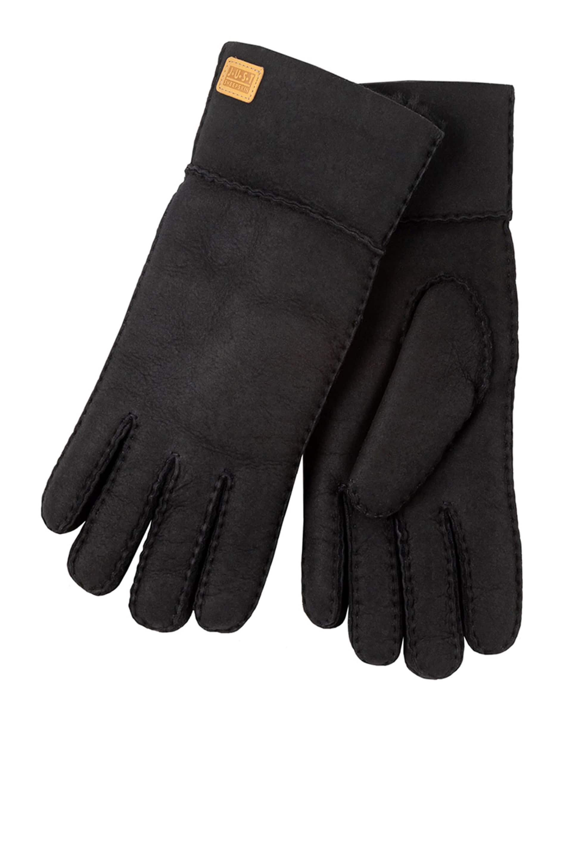 Just Sheepskin Black Ladies Charlotte Sheepskin Gloves - Image 3 of 4
