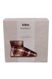 Totes Red Christmas Ladies Tartan Boot Slippers - Image 2 of 5