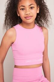 Lipsy Rose Pink Sleeveless Active Crop Top - Image 1 of 3