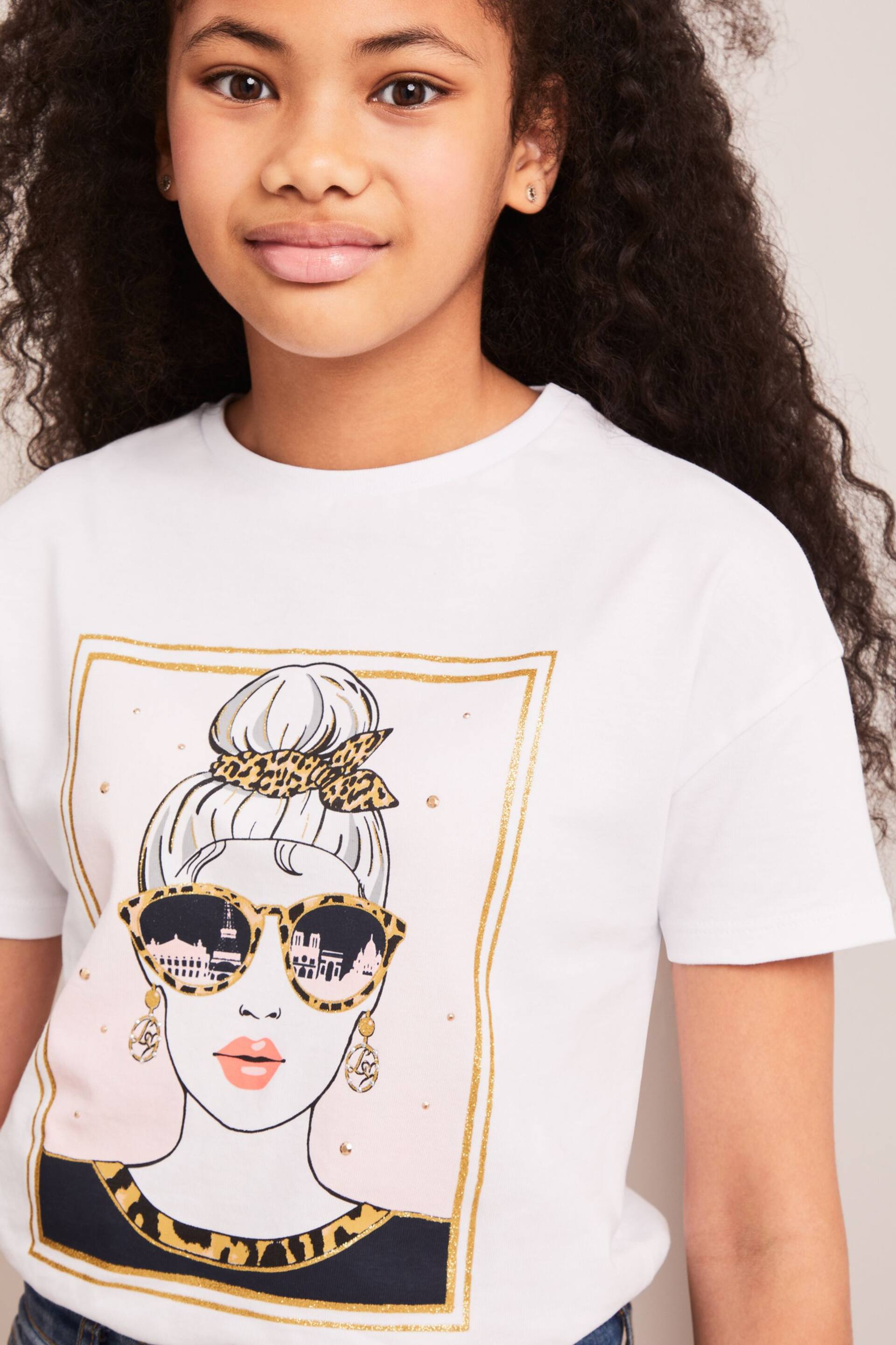 Lipsy White Paris Graphic T-Shirt - Image 1 of 4