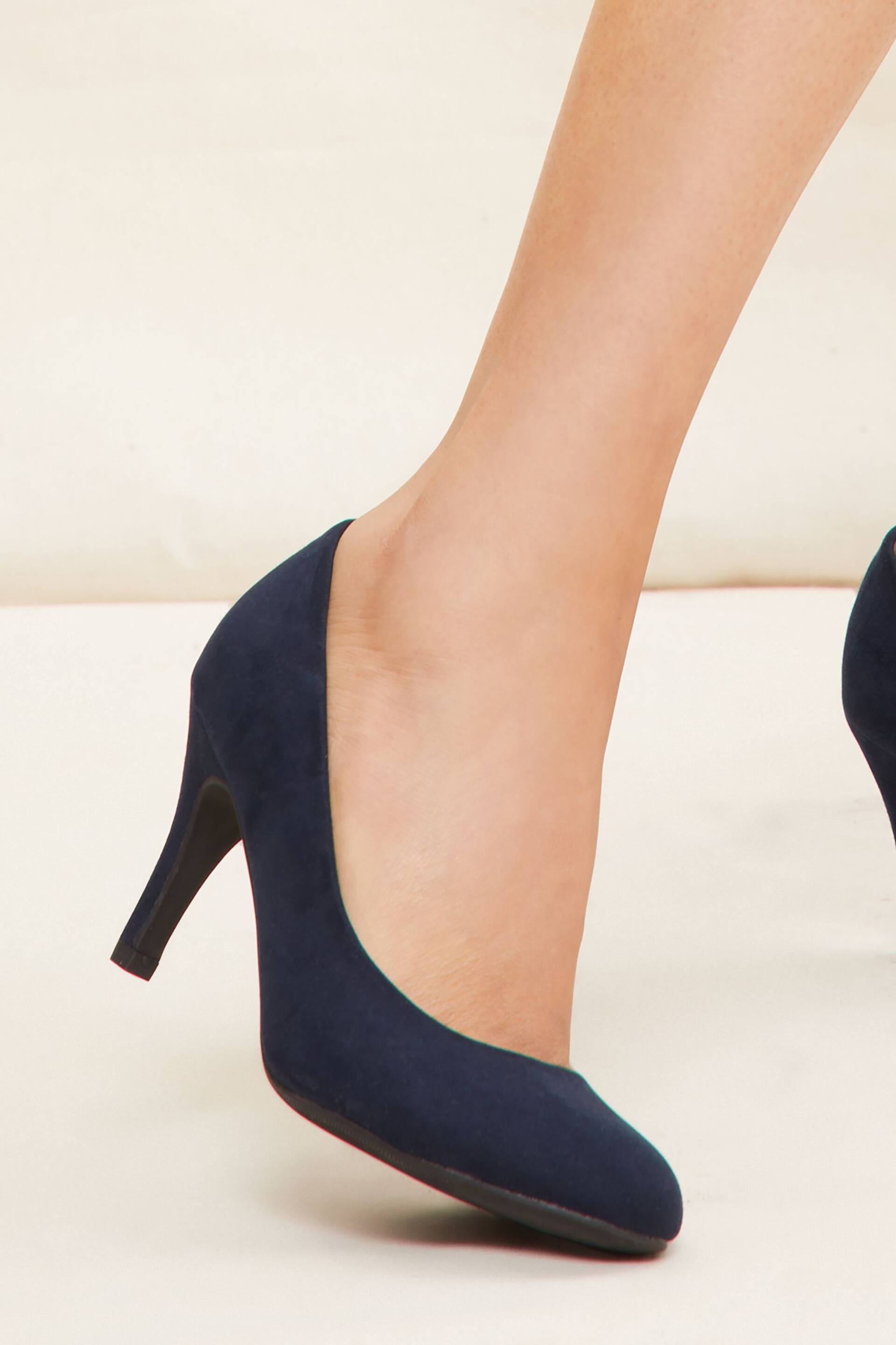 Friends Like These Navy Regular Fit Low Heel Court Shoes - Image 3 of 4