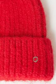 Lipsy Red Chunky Knitted Ribbed Beanie Hat - Image 4 of 4