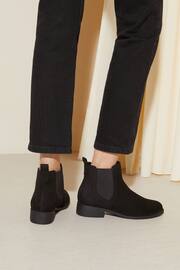 Friends Like These Black Faux Suede Regular Fit Flat Ankle Chelsea Boot - Image 2 of 4