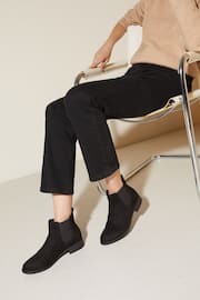 Friends Like These Black Faux Suede Regular Fit Flat Ankle Chelsea Boot - Image 4 of 4