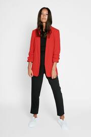 Pieces Red Relaxed Ruched Sleeve Workwear Blazer - Image 3 of 5