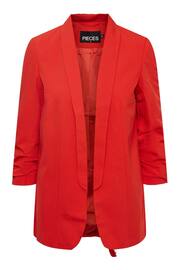 Pieces Red Relaxed Ruched Sleeve Workwear Blazer - Image 5 of 5
