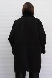 Religion Black Faux Sheepskin Radiant Zip Coat With Patch Pockets - Image 5 of 5