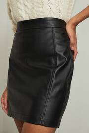 Lipsy Black Petite Faux Leather Mini Skirt - Image 2 of 4
