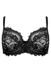 Pour Moi Black Non Padded India Eyelash Lace Bra - Image 4 of 5