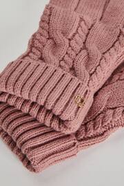 Lipsy Pink Cosy Cable Gloves - Image 2 of 2
