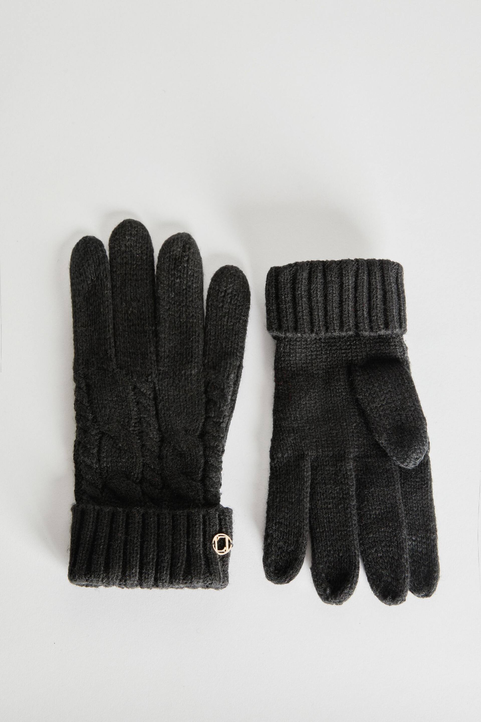 Lipsy Black Cosy Cable Gloves - Image 1 of 3