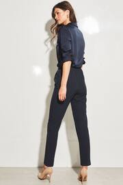 Lipsy Navy Blue Tailored Trim Detail Slim Leg Trousers - Image 2 of 4