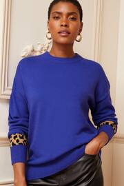 Love & Roses Cobalt Blue Cosy Knitted Jumper - Image 1 of 4