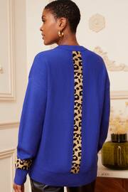 Love & Roses Cobalt Blue Cosy Knitted Jumper - Image 2 of 4