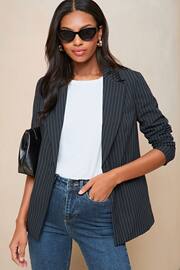 Lipsy Navy Blue Pinstripe Tailored Single Breasted Blazer - Image 1 of 4