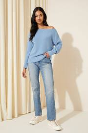 Friends Like These Pale Blue Off The Shoulder Jumper - Image 3 of 4