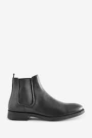 JACK & JONES Black Leather Chelsea Boot - Image 1 of 7