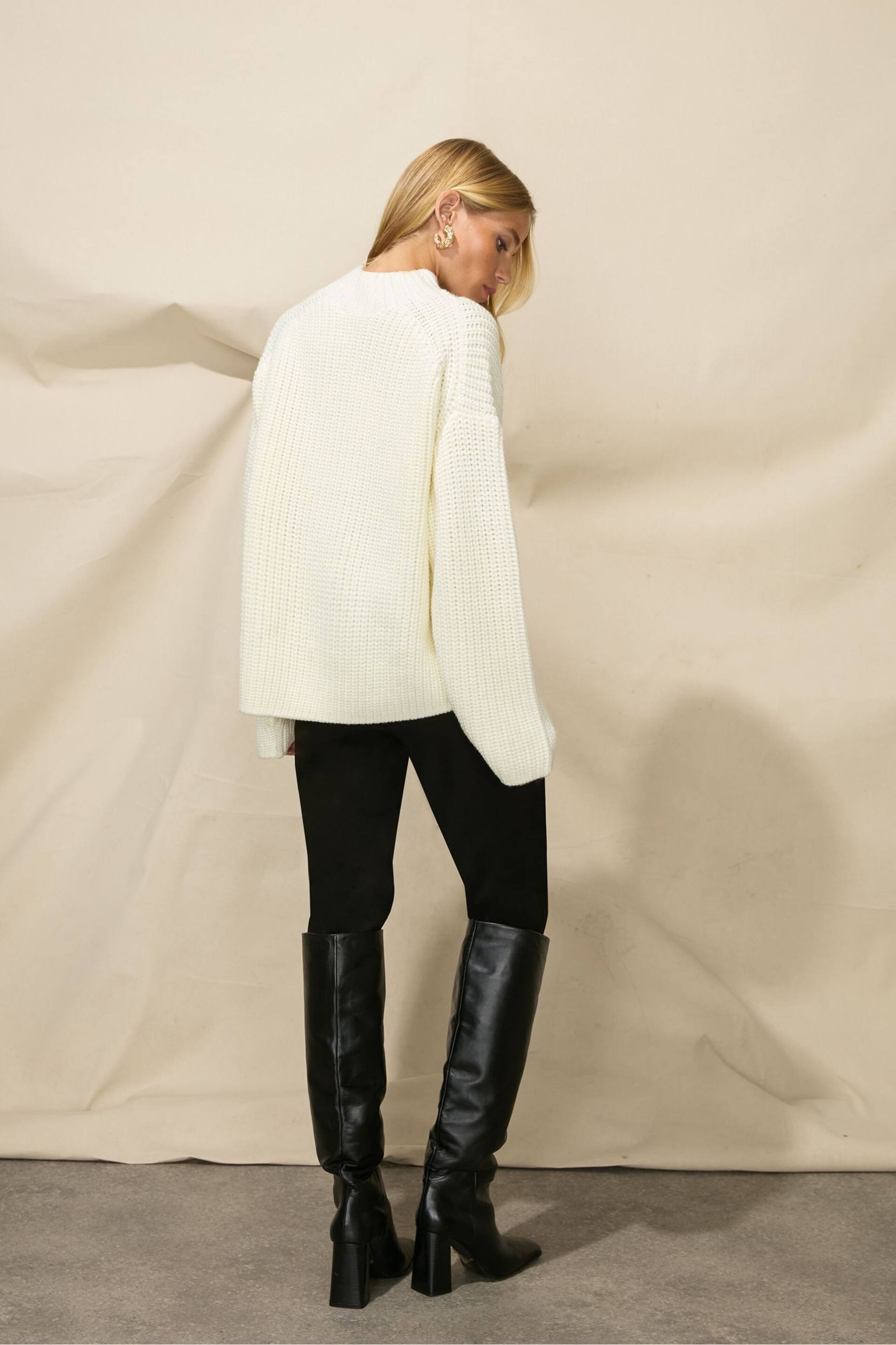 Ro&Zo Split Sleeve High Neck Jumper - Image 4 of 7