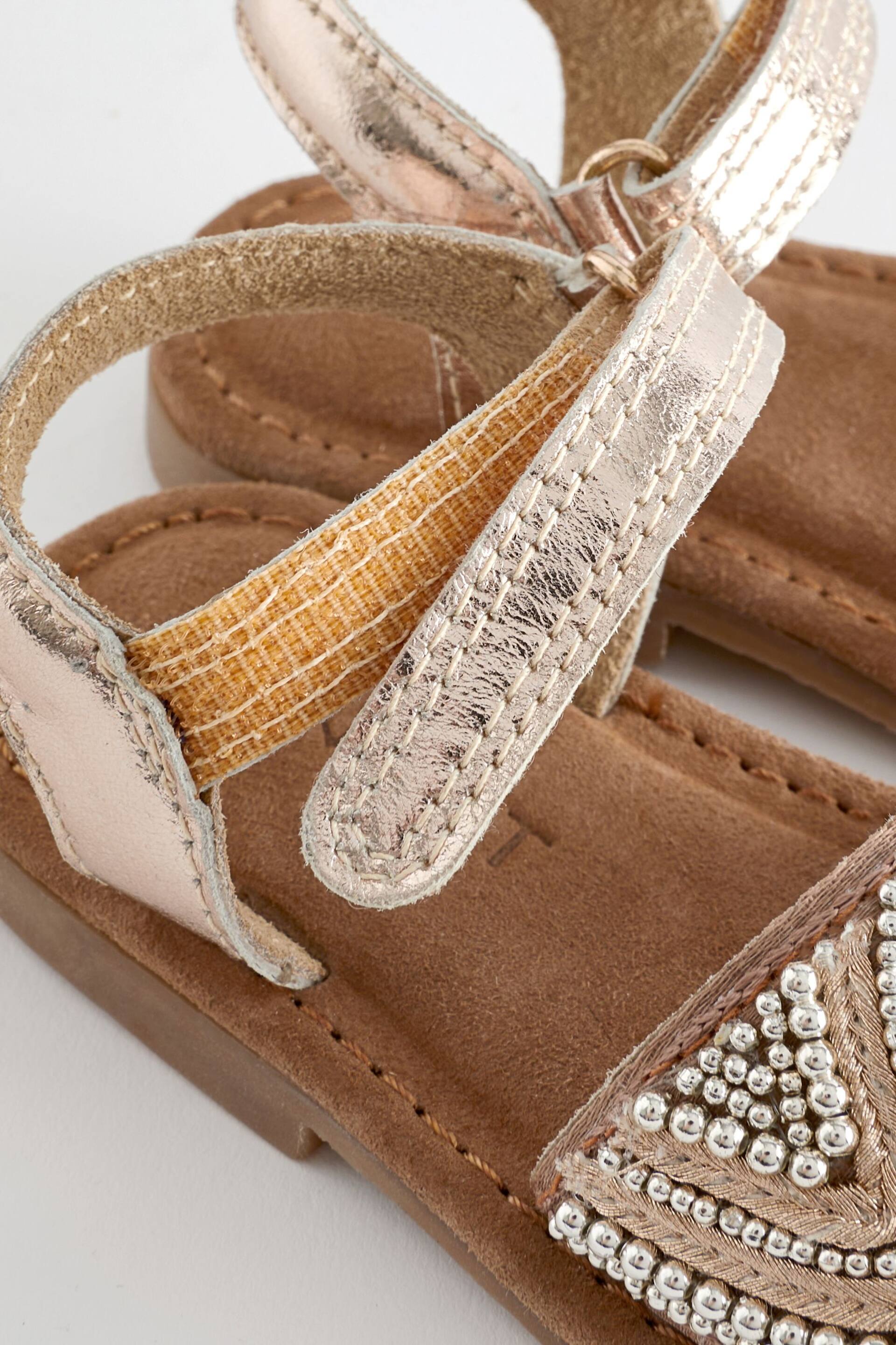 Rose Gold Beaded Occasion Sandals - Image 10 of 10