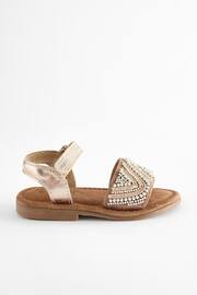 Rose Gold Beaded Occasion Sandals - Image 6 of 10