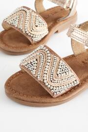 Rose Gold Beaded Occasion Sandals - Image 8 of 10