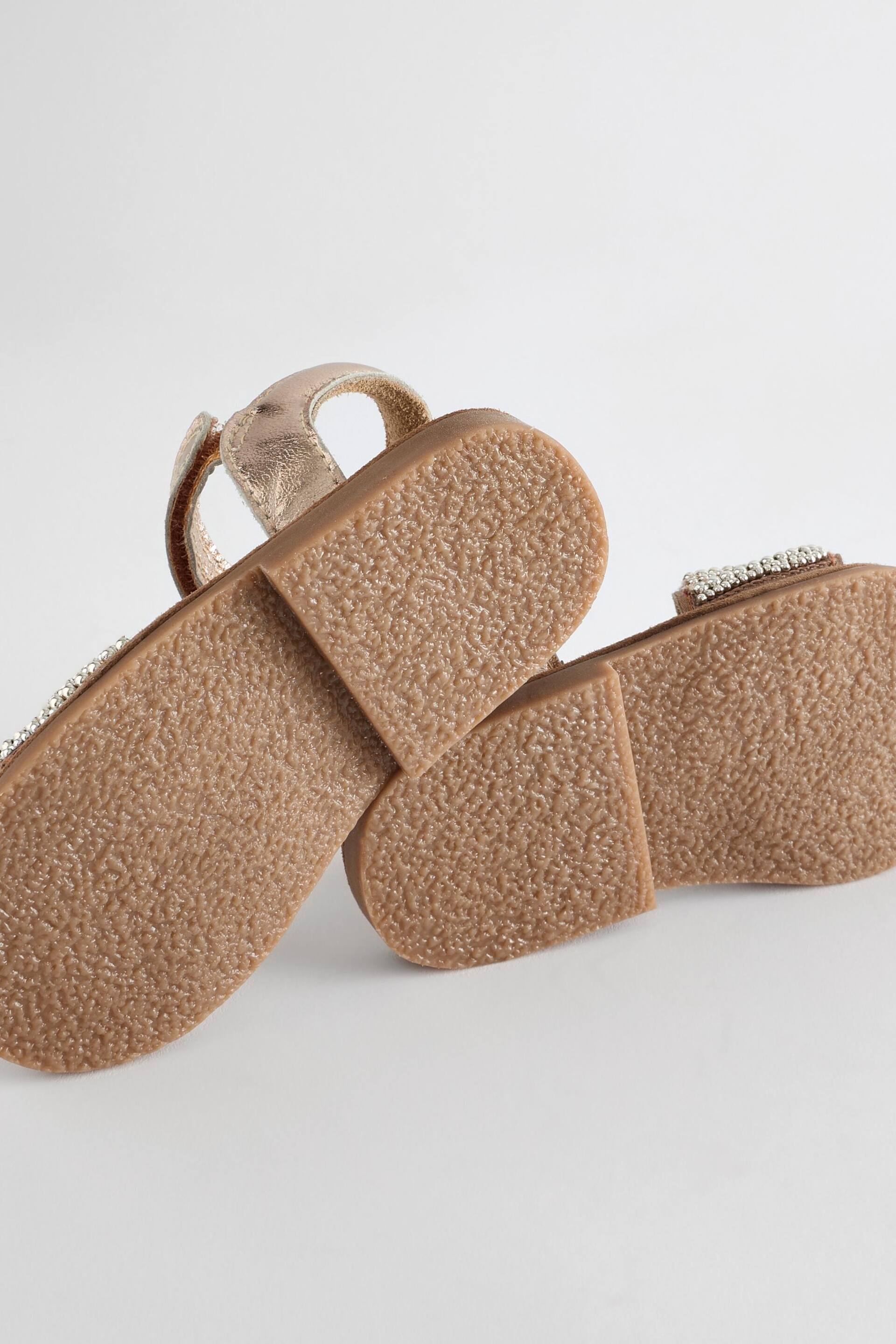 Rose Gold Beaded Occasion Sandals - Image 9 of 10