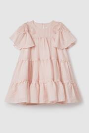 Reiss Pink Leonie Senior Tiered Embroidered Dress - Image 2 of 6