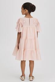 Reiss Pink Leonie Senior Tiered Embroidered Dress - Image 5 of 6