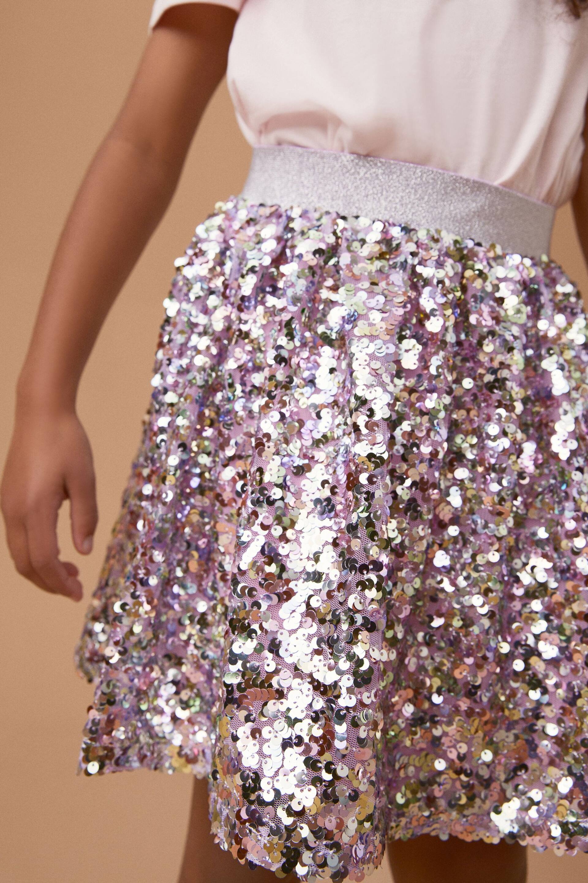 Pink/Purple Sequin Skirt (3-16yrs) - Image 4 of 7