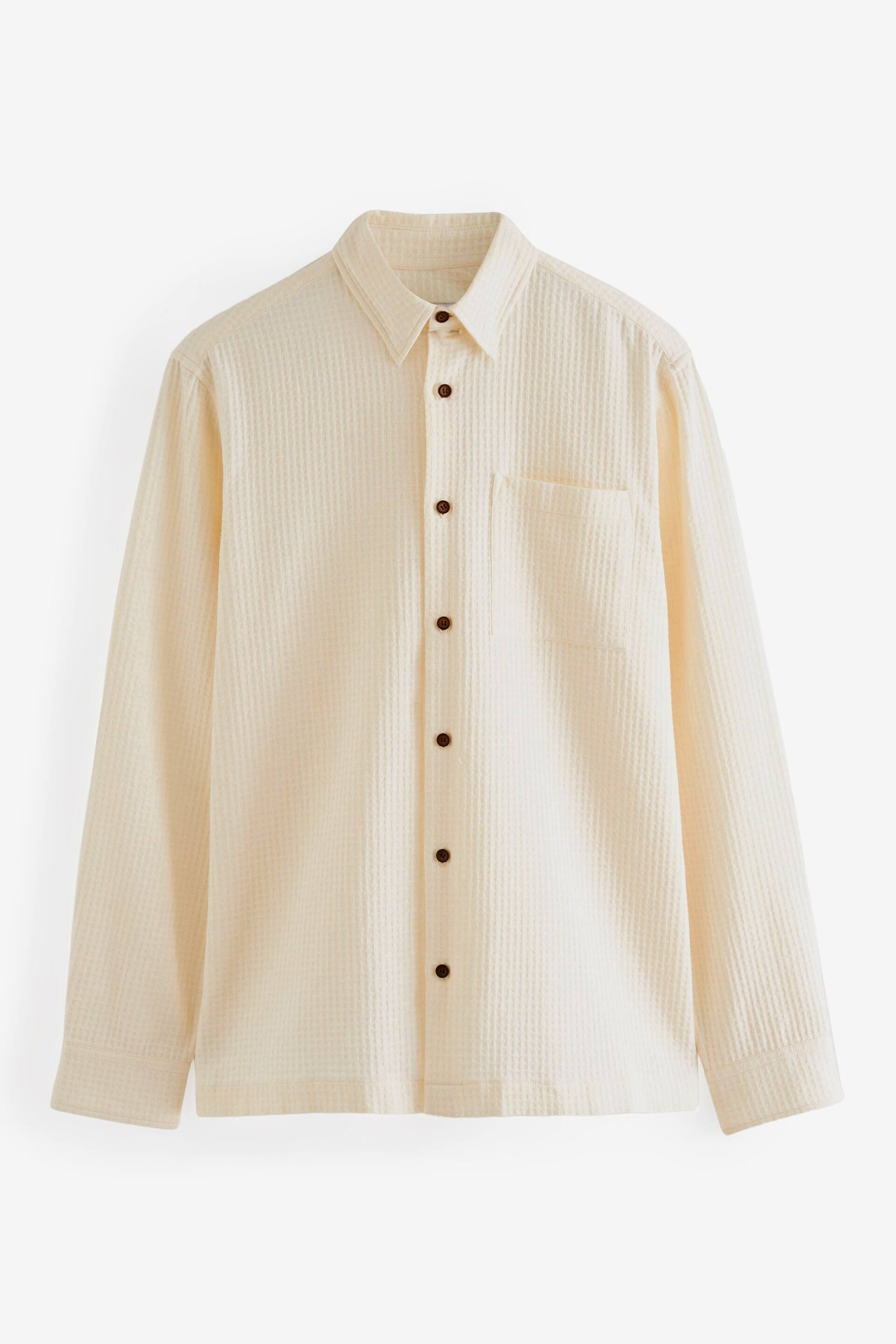 Ecru Cream Waffle Long Sleeve Shirt - Image 6 of 8