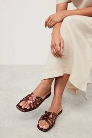 Metallic Regular/Wide Fit Forever Comfort® Cross Strap Mules - Image 1 of 9