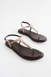 Metallic Regular/Wide Fit Forever Comfort® Leather Toe Thong Slingback Sandals - Image 3 of 7