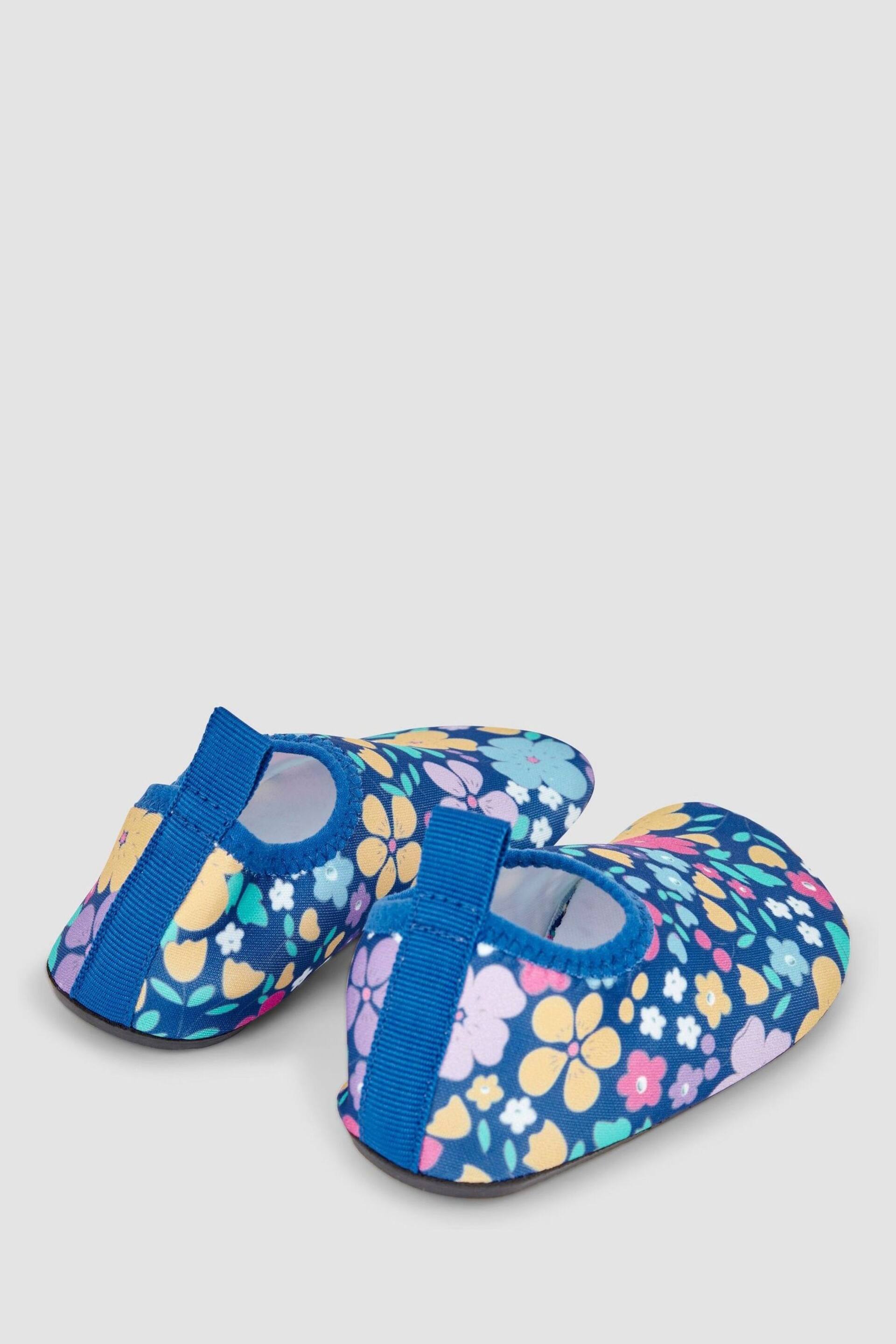 JoJo Maman Bébé Blue Floral Anti-Slip Swim Shoes - Image 2 of 4