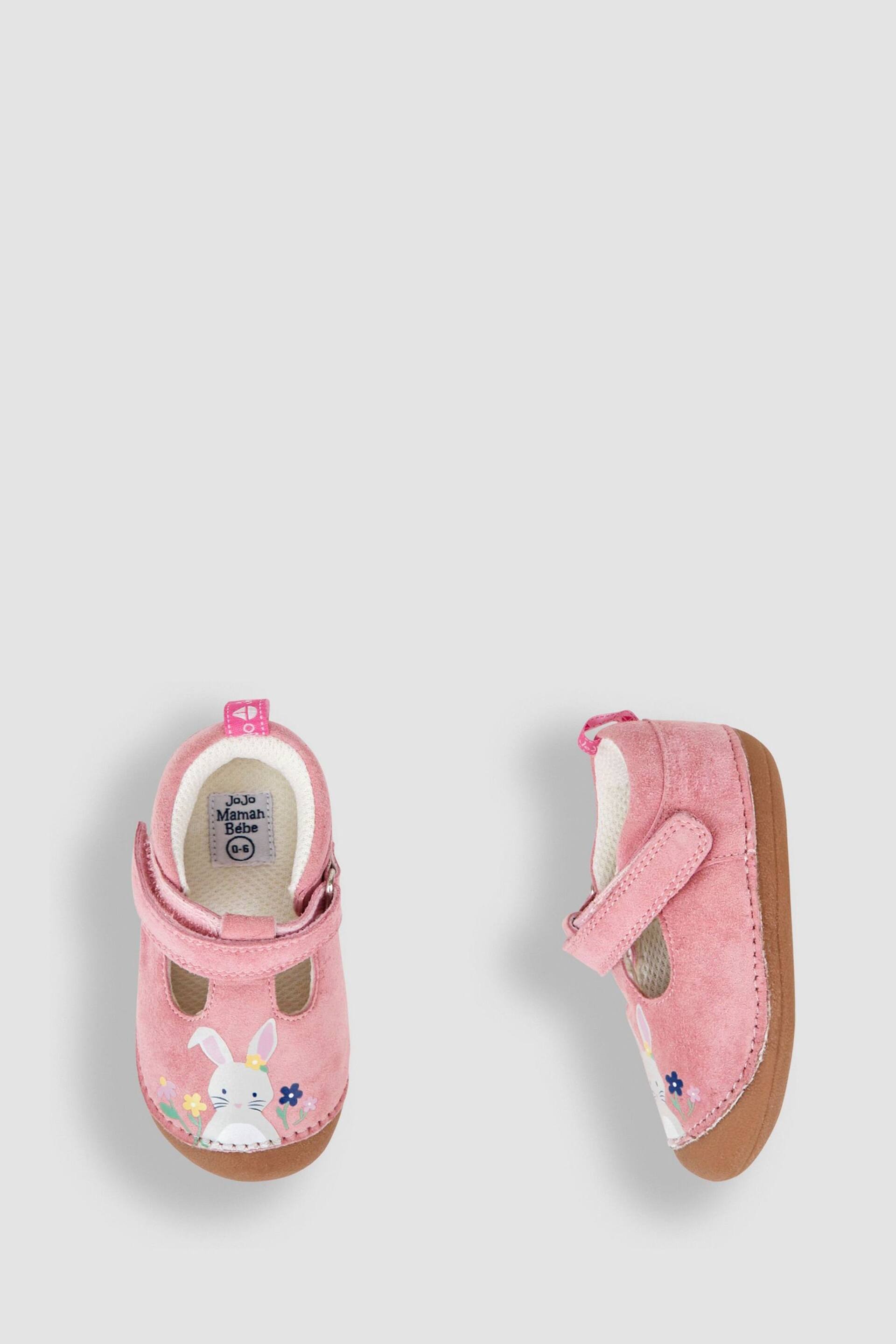 JoJo Maman Bébé Pink Bunny Pre-Walker Shoes - Image 3 of 4