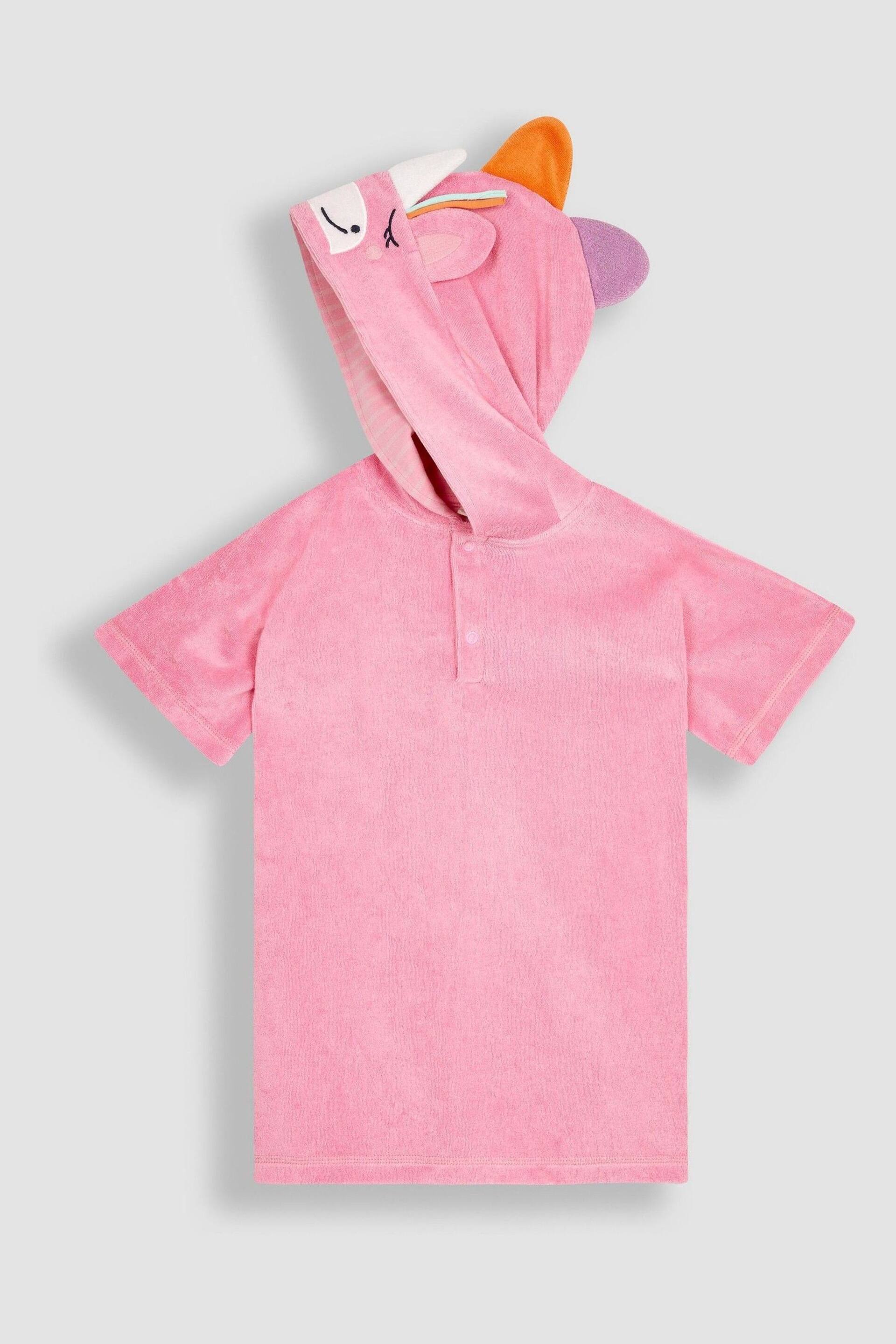 JoJo Maman Bébé Pink Towelling Hooded Poncho - Image 1 of 5