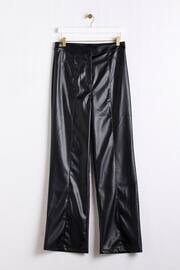 River Island Black High Rise Straight Leg Coated Trousers - Image 5 of 5
