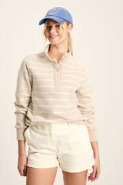 Joules Southwold Oatmarl Button Down Striped Sweatshirt - Image 1 of 8
