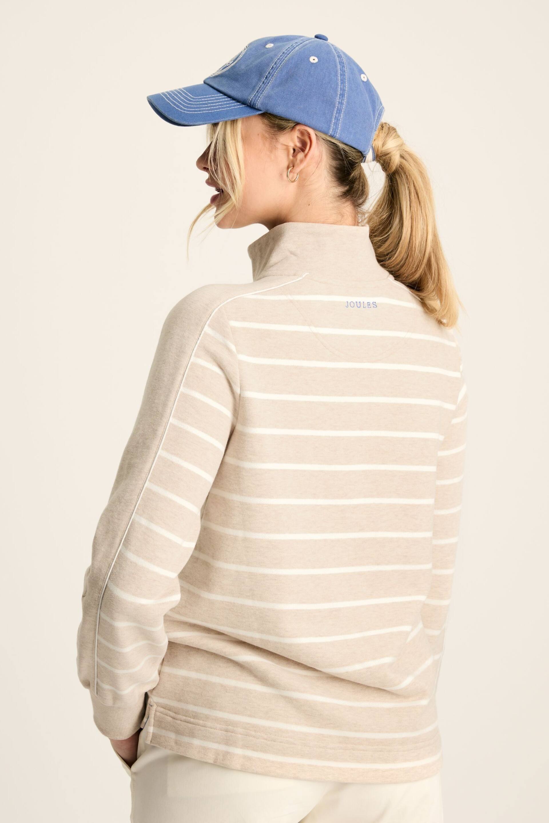 Joules Southwold Oatmarl Button Down Striped Sweatshirt - Image 2 of 8