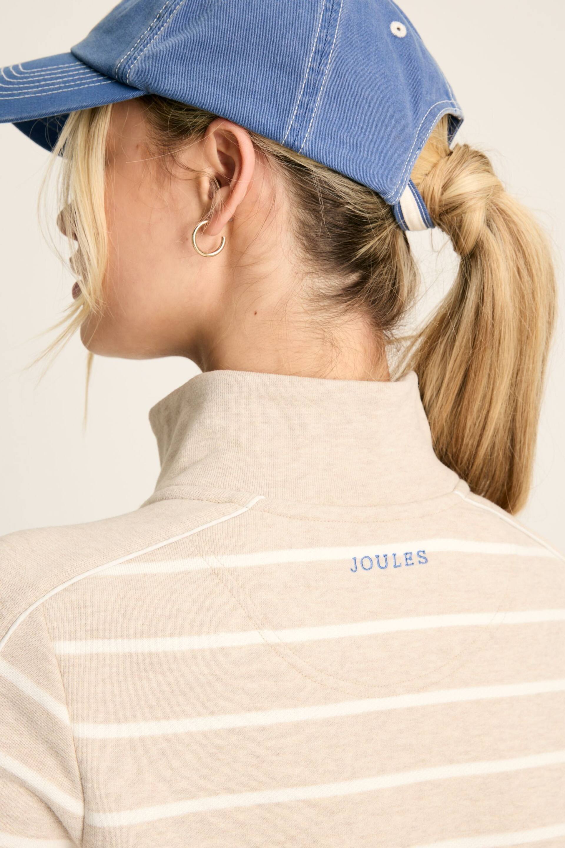 Joules Southwold Oatmarl Button Down Striped Sweatshirt - Image 7 of 8
