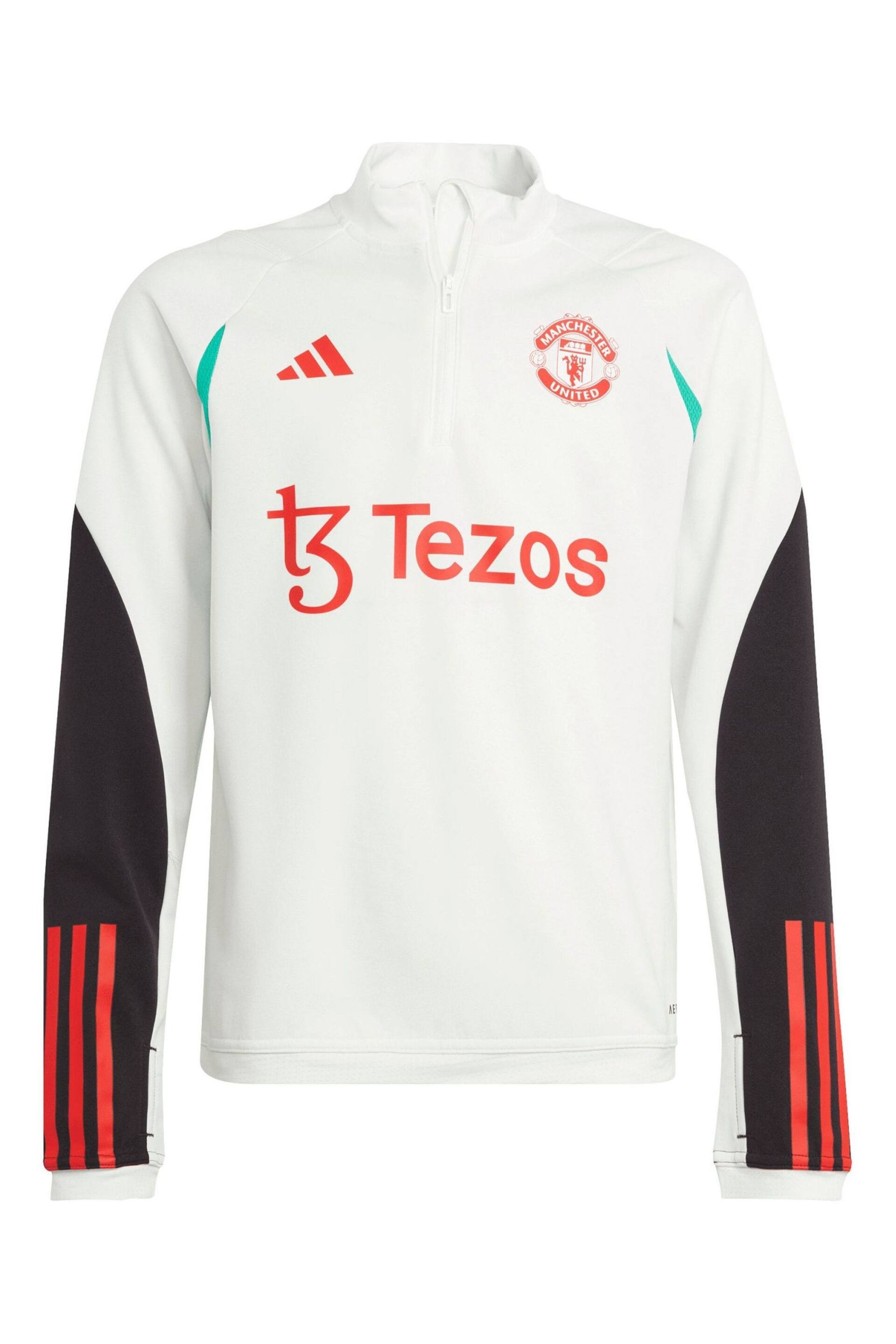 adidas White Manchester United Training Top - Image 2 of 4