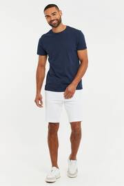 Threadbare White Cotton Stretch Turn-Up Chino Shorts with Woven Belt - Image 3 of 3