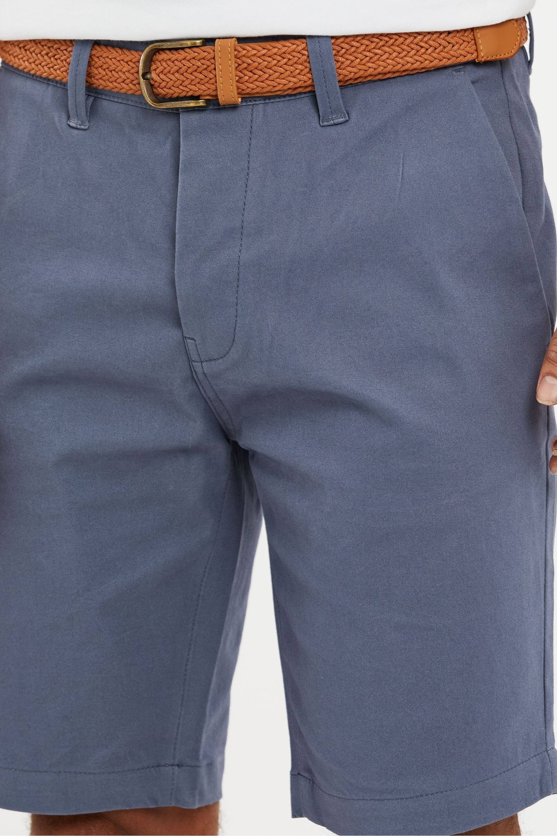 Threadbare Blue Cotton Stretch Turn-Up Chino Shorts with Woven Belt - Image 4 of 4