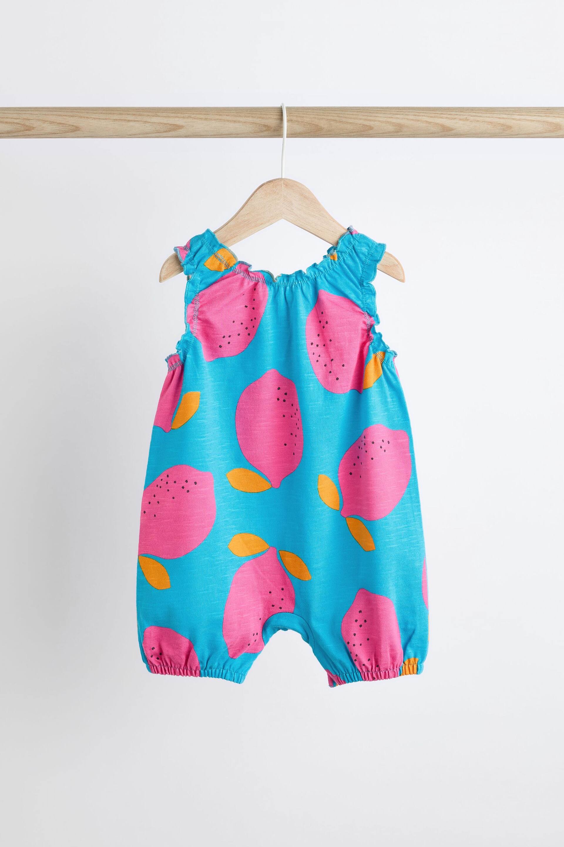 Multi Bright Fruit Baby Vest Rompers 3 Pack - Image 3 of 8
