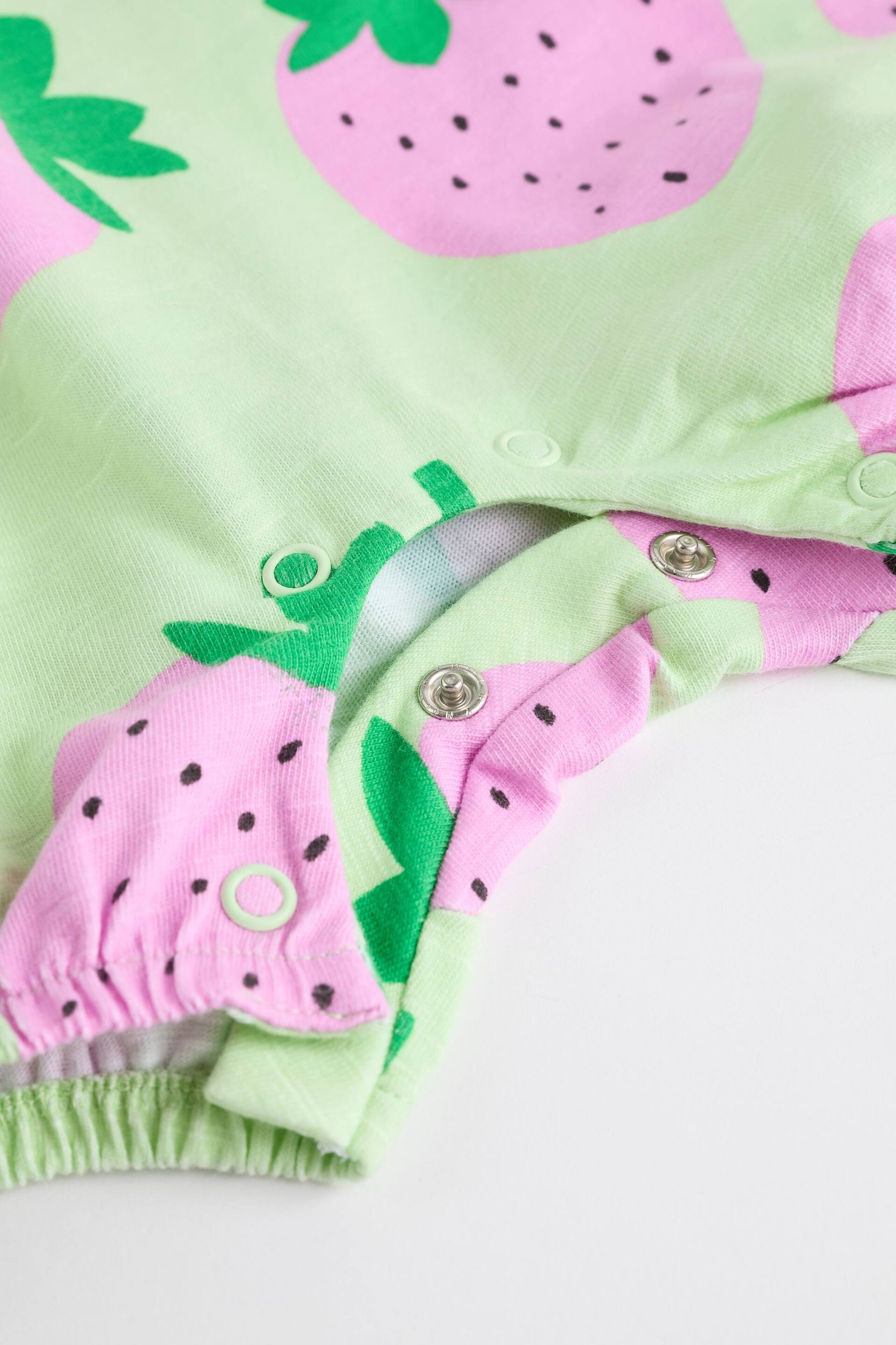 Multi Bright Fruit Baby Vest Rompers 3 Pack - Image 8 of 8