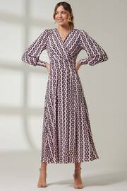 Jolie Moi Pink Renea Long Sleeve Maxi Dress - Image 4 of 7