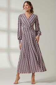 Jolie Moi Pink Renea Long Sleeve Maxi Dress - Image 6 of 7
