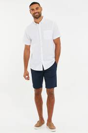 Threadbare Navy Cotton Stretch Turn-Up Chino Shorts with Woven Belt - Image 3 of 4