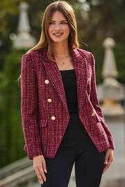 Sosandar Red Boucle Military Blazer - Image 2 of 5