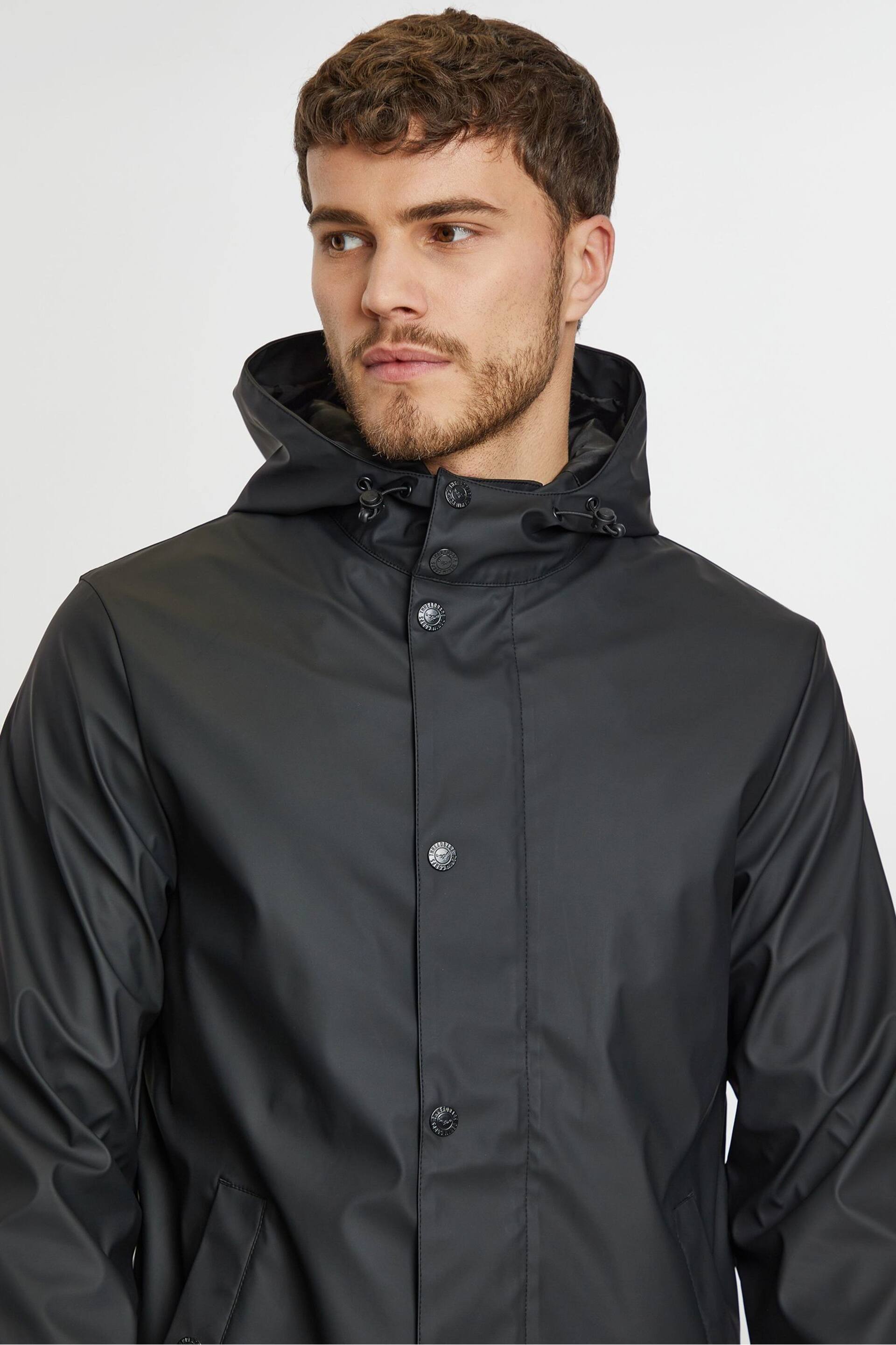 Threadbare Black Lightweight Showerproof Hooded Jacket - Image 4 of 4
