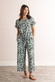 Lakeland Clothing Green Tia Wide Leg Cropped Trousers - Image 4 of 4